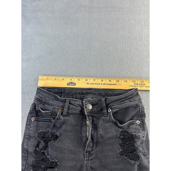 American Eagle hi rise shortie black size 0 - Picture 5 of 9